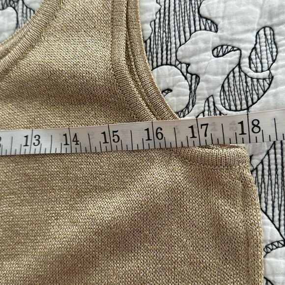 ST JOHN Gold Shimmering Tank Top - Picture 4 of 6
